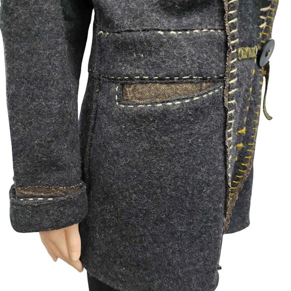 Vintage Dick & Jayne LA Cardigan Jacket Embellished Wool Blend Size M Brown - Picture 6 of 10